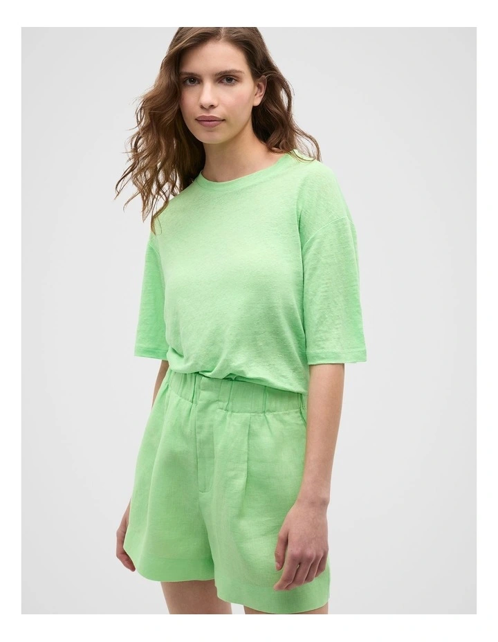 Linen Relaxed Tee in Green Apple image 1