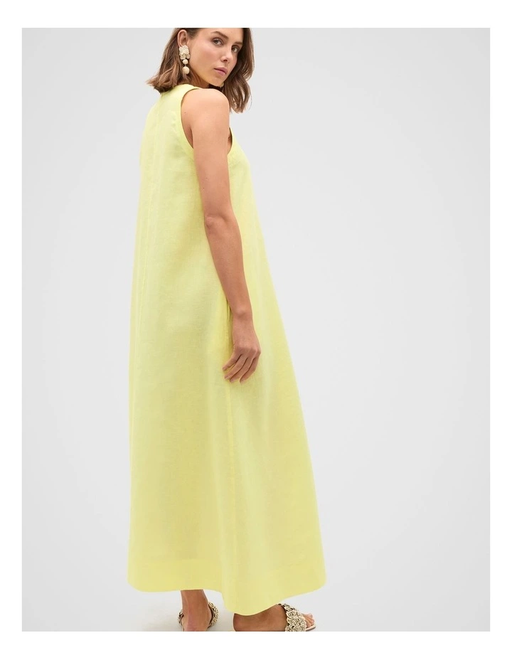 Linen Swing Maxi Dress in Lemongrass image 5