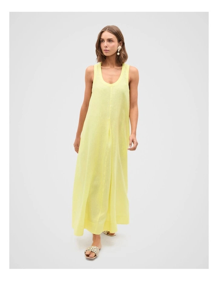 Linen Swing Maxi Dress in Lemongrass image 6