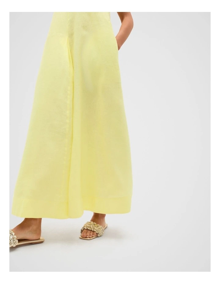 Linen Swing Maxi Dress in Lemongrass image 7