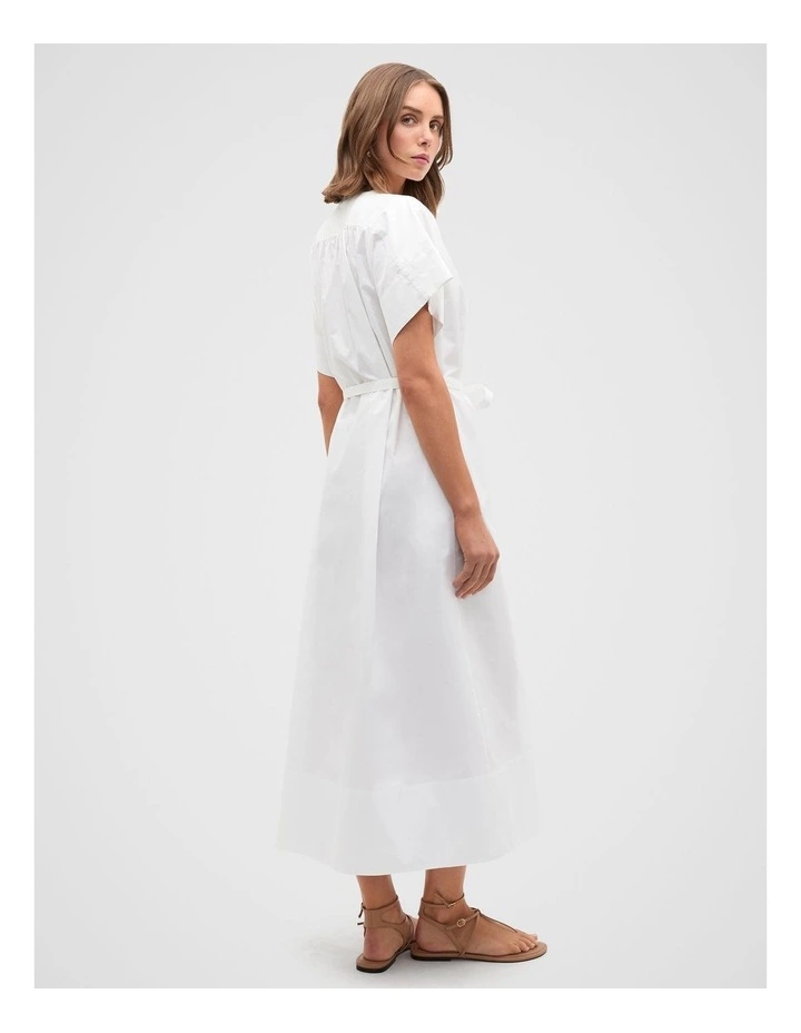 Poplin Voluminous Maxi Dress in Whisper White image 2