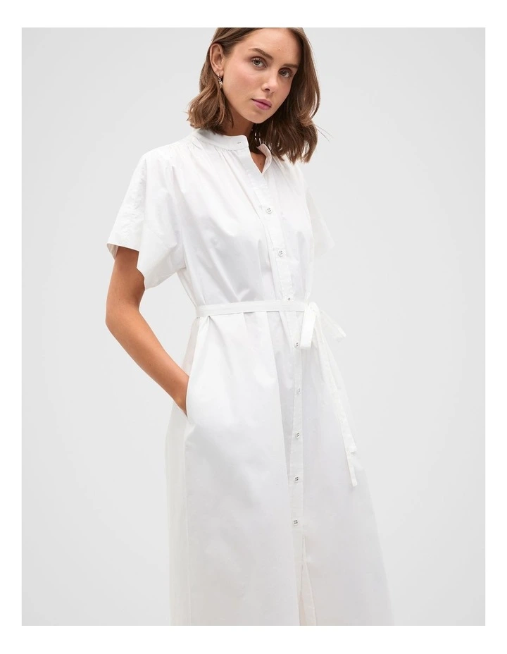 Poplin Voluminous Maxi Dress in Whisper White image 3