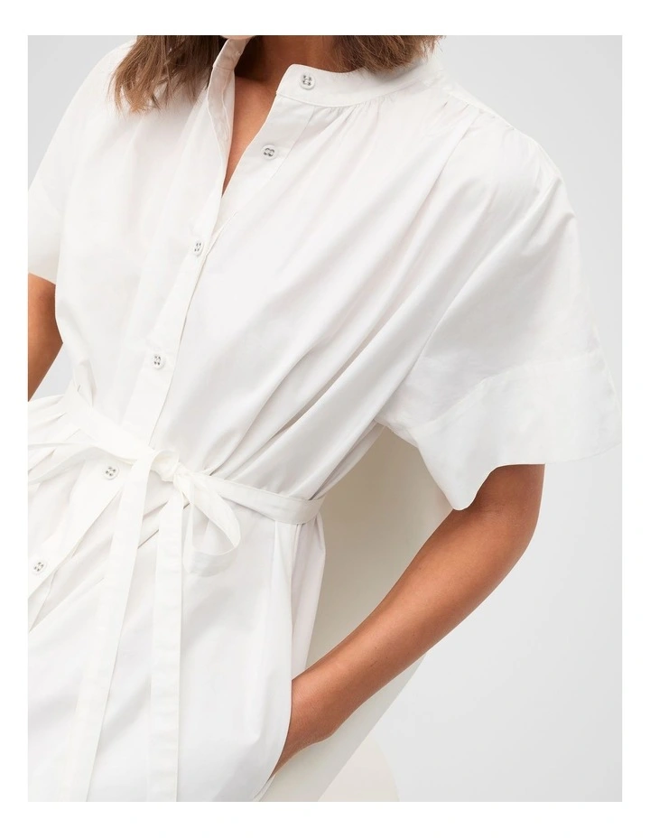 Poplin Voluminous Maxi Dress in Whisper White image 4