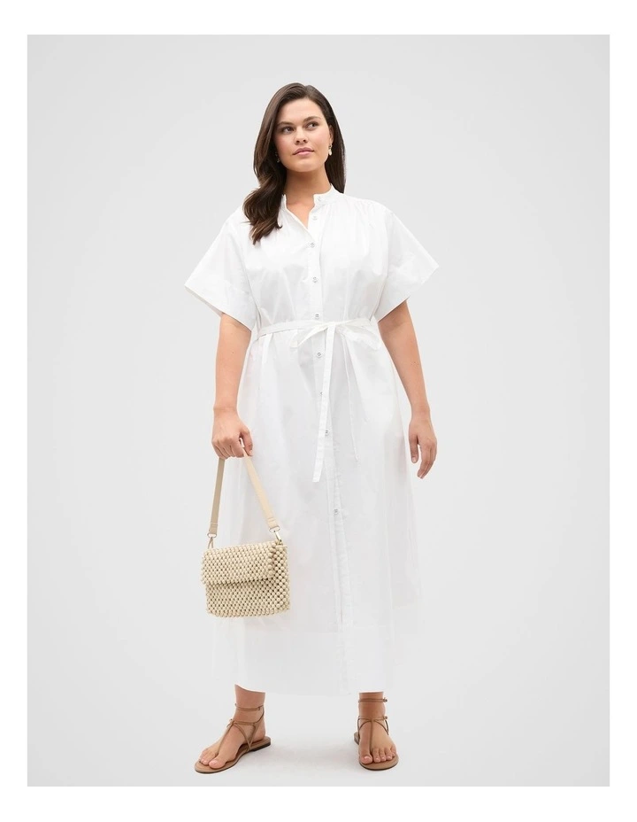 Poplin Voluminous Maxi Dress in Whisper White image 5