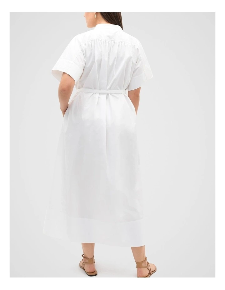 Poplin Voluminous Maxi Dress in Whisper White image 6