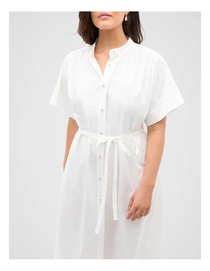 Poplin Voluminous Maxi Dress in Whisper White image 7