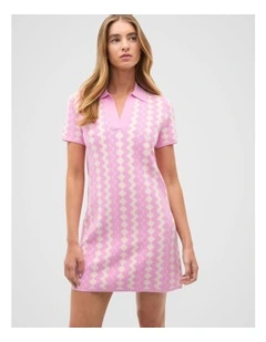 Jacquard Knit Mini Dress in Fairy Floss