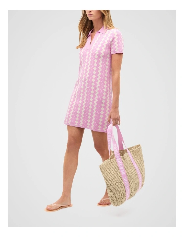 Jacquard Knit Mini Dress in Fairy Floss image 3