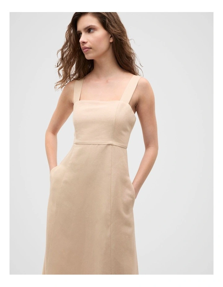 Retro Embroidered Maxi Dress in Ecru image 3