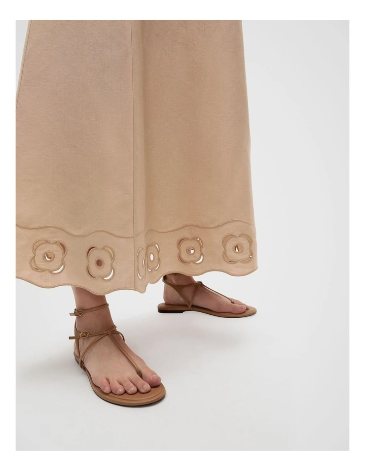 Retro Embroidered Maxi Dress in Ecru image 4