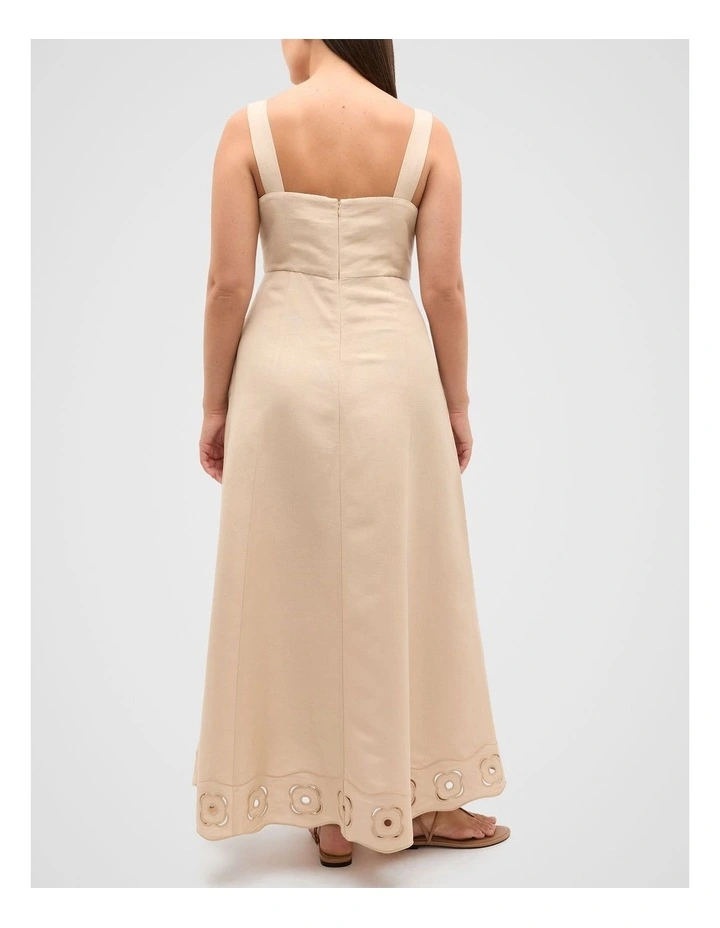 Retro Embroidered Maxi Dress in Ecru image 6