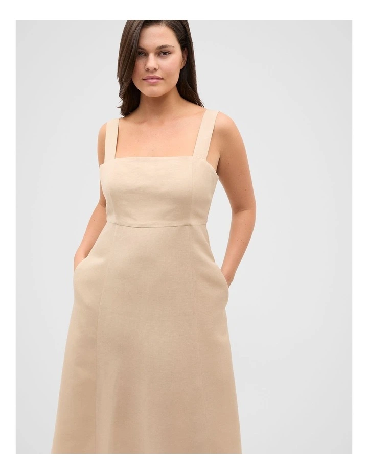 Retro Embroidered Maxi Dress in Ecru image 7