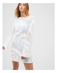 Cotton Mesh Cover Up in Whisper White