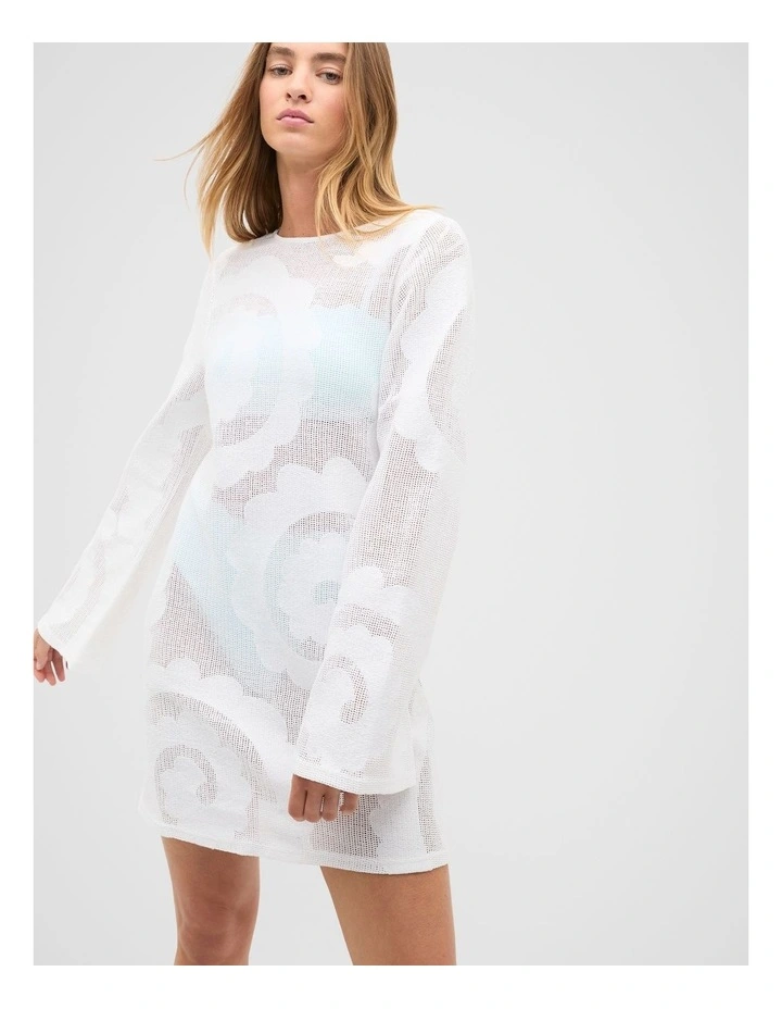 Cotton Mesh Cover Up in Whisper White image 1
