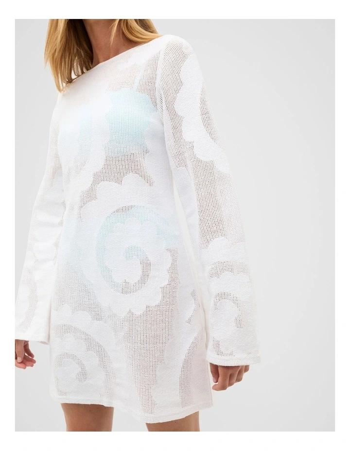 Cotton Mesh Cover Up in Whisper White image 3