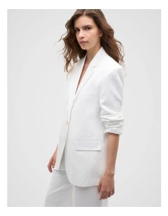 Single Breasted Blazer in Whisper White