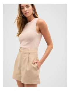 Cotton Twist Knit Top in Ecru