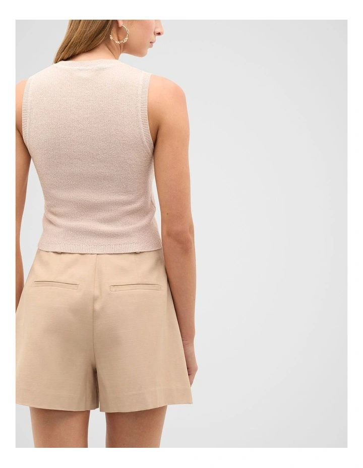 Cotton Twist Knit Top in Ecru image 2