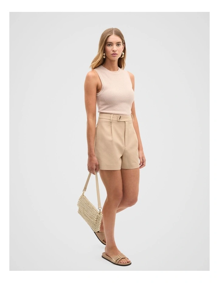 Cotton Twist Knit Top in Ecru image 4