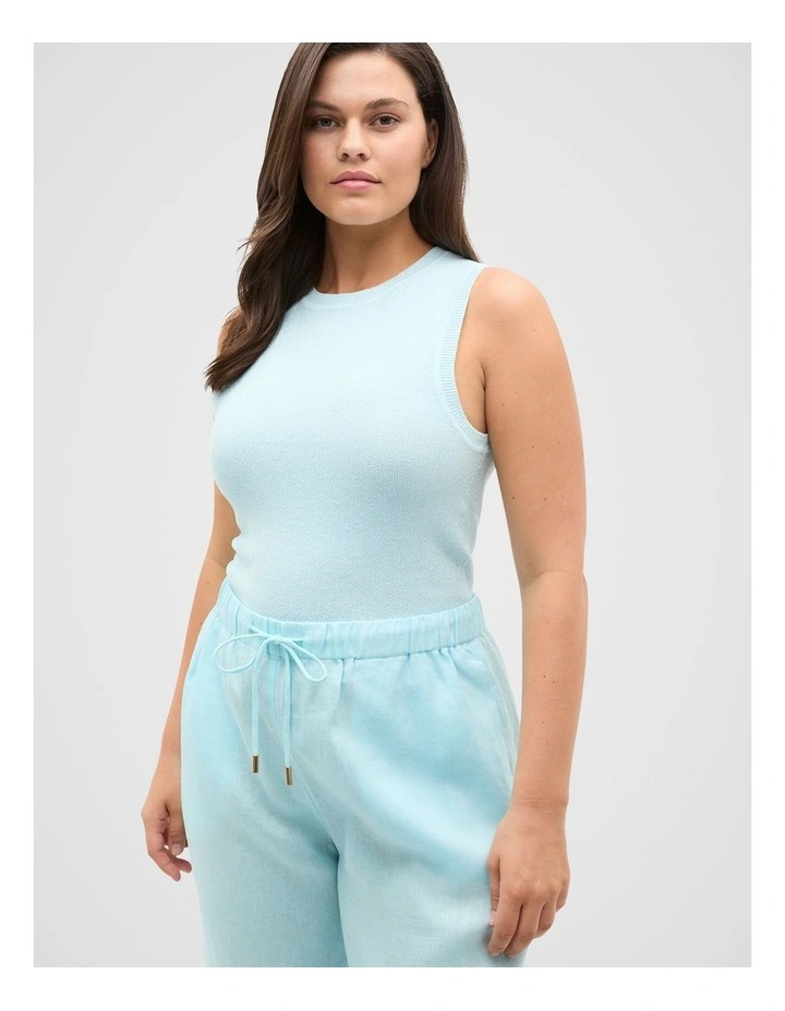Cotton Twist Knit Top in Skyway image 5