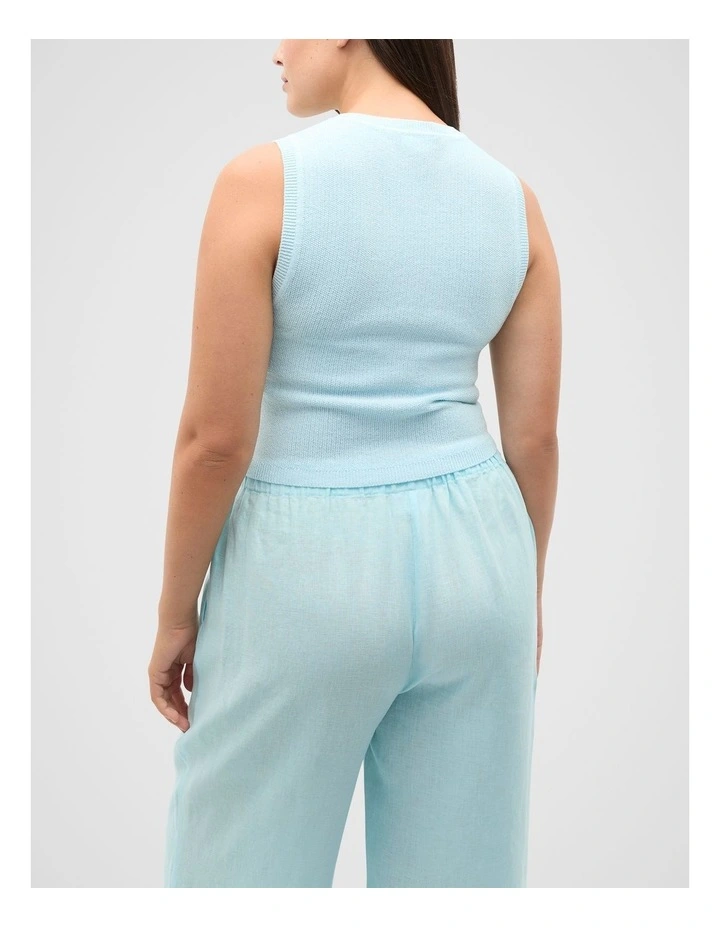Cotton Twist Knit Top in Skyway image 6