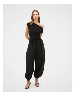Drape Shoulder Knit in Black