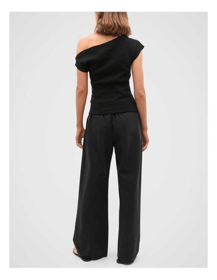 Drape Shoulder Knit in Black image 6