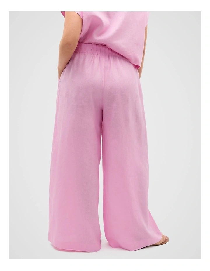 Linen Gathered Palazzo Pant in Fairy Floss image 6