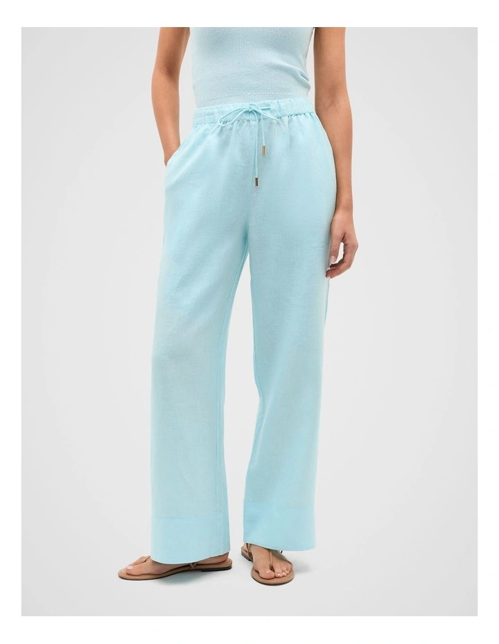 Core Linen Casual Tie Pant in Skyway image 1