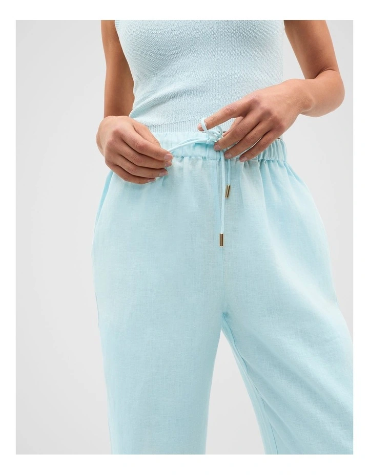 Core Linen Casual Tie Pant in Skyway image 4