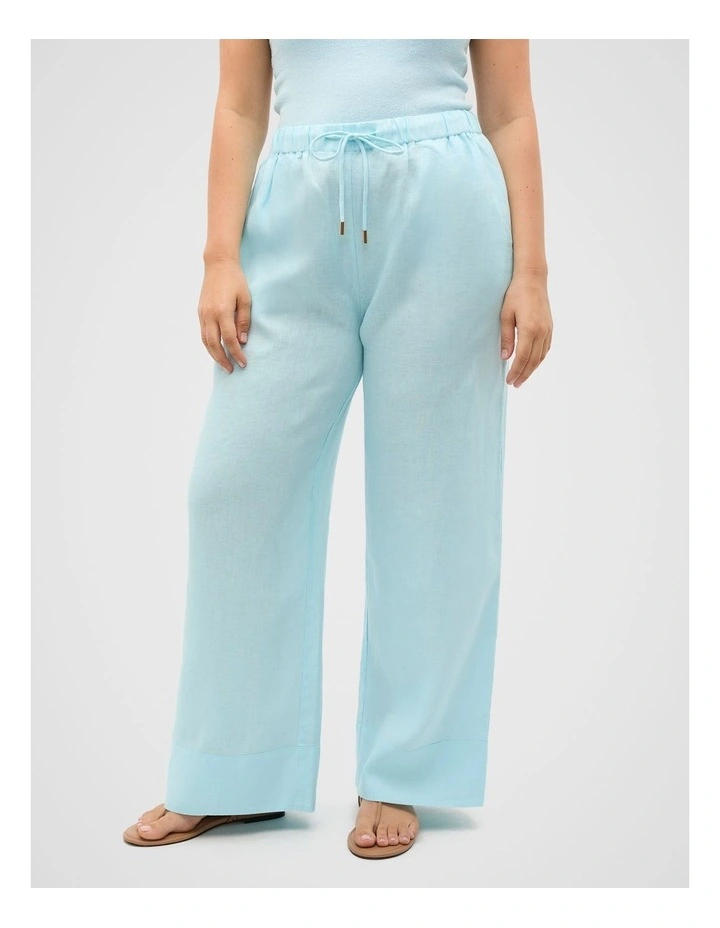 Core Linen Casual Tie Pant in Skyway image 6