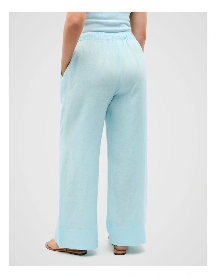 Core Linen Casual Tie Pant in Skyway image 7