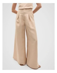 Statement Pleat Front Pant in Ecru