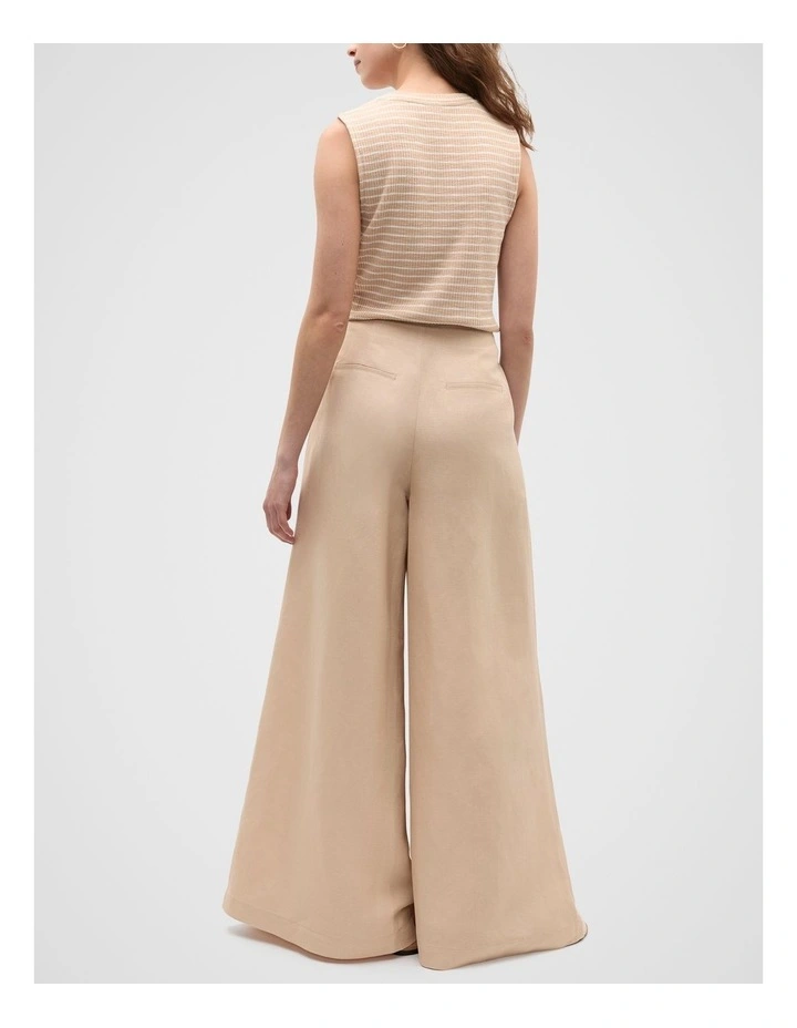 Statement Pleat Front Pant in Ecru image 2