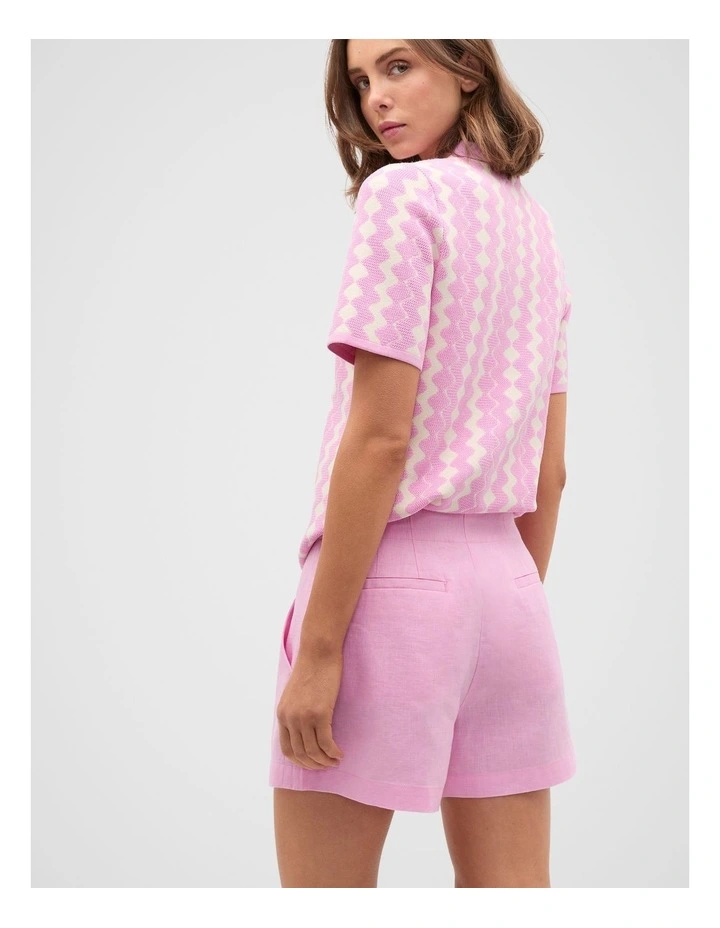 Core Linen Waisted Short in Fairy Floss image 2