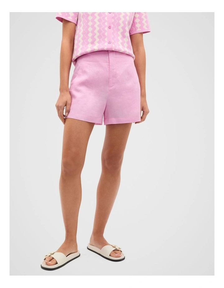 Core Linen Waisted Short in Fairy Floss image 3