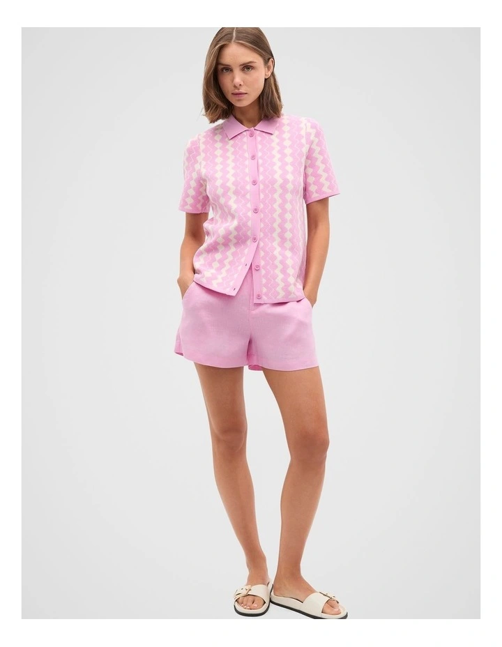 Core Linen Waisted Short in Fairy Floss image 4