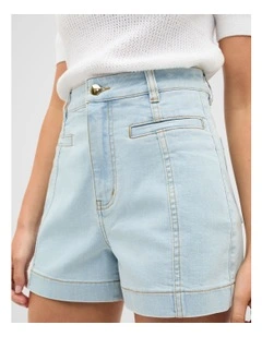Denim Panel Short in Sky Wash