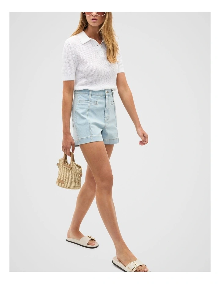 Denim Panel Short in Sky Wash image 3