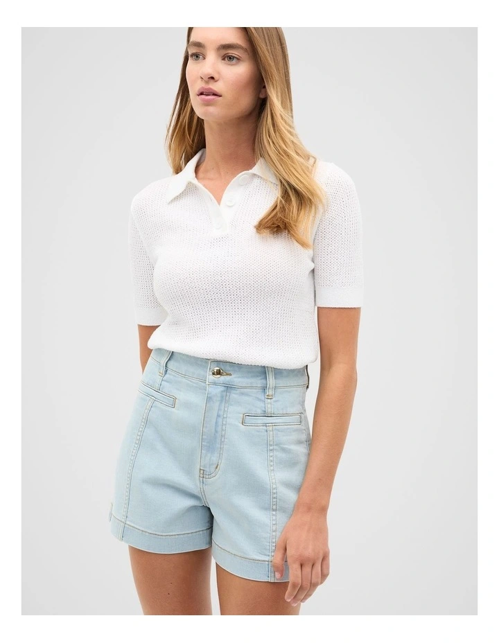 Denim Panel Short in Sky Wash image 4