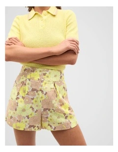 Linen Vintage Floral Short