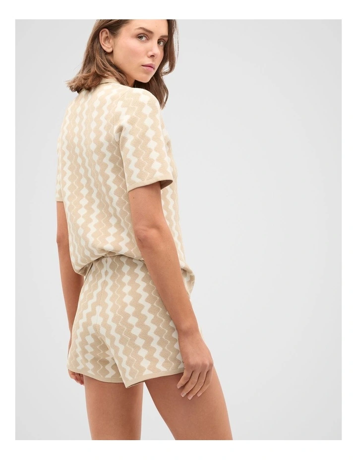 Jacquard Knit Short in Ecru image 2