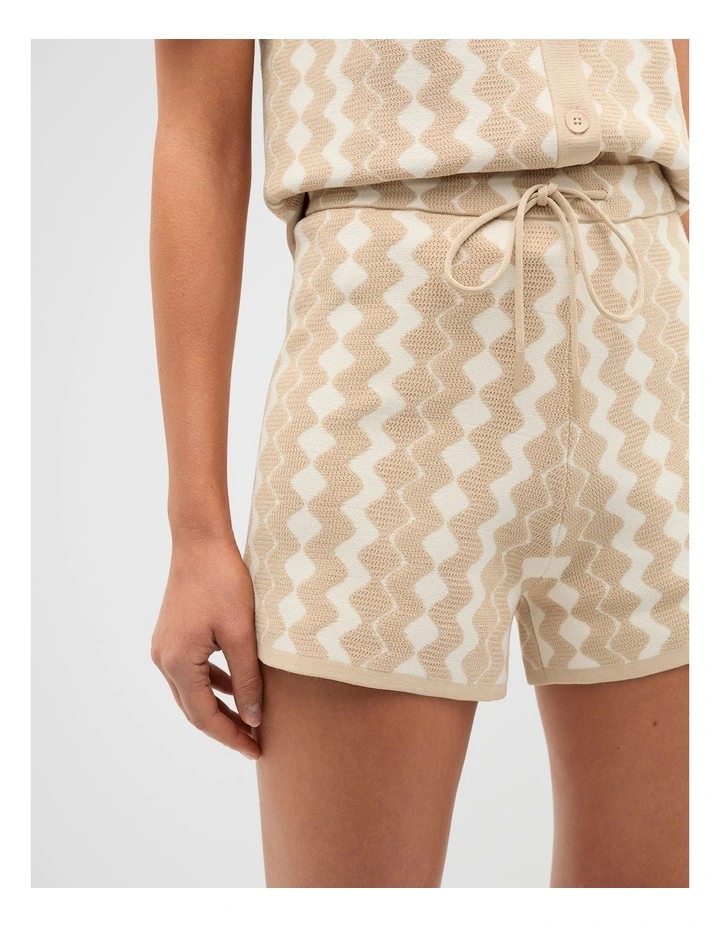 Jacquard Knit Short in Ecru image 3