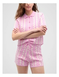 Jacquard Knit Short in Fairy Floss