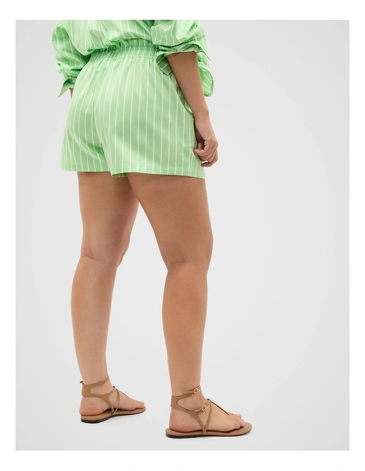 Cotton Stripe Short in Apple Green Stripe image 2