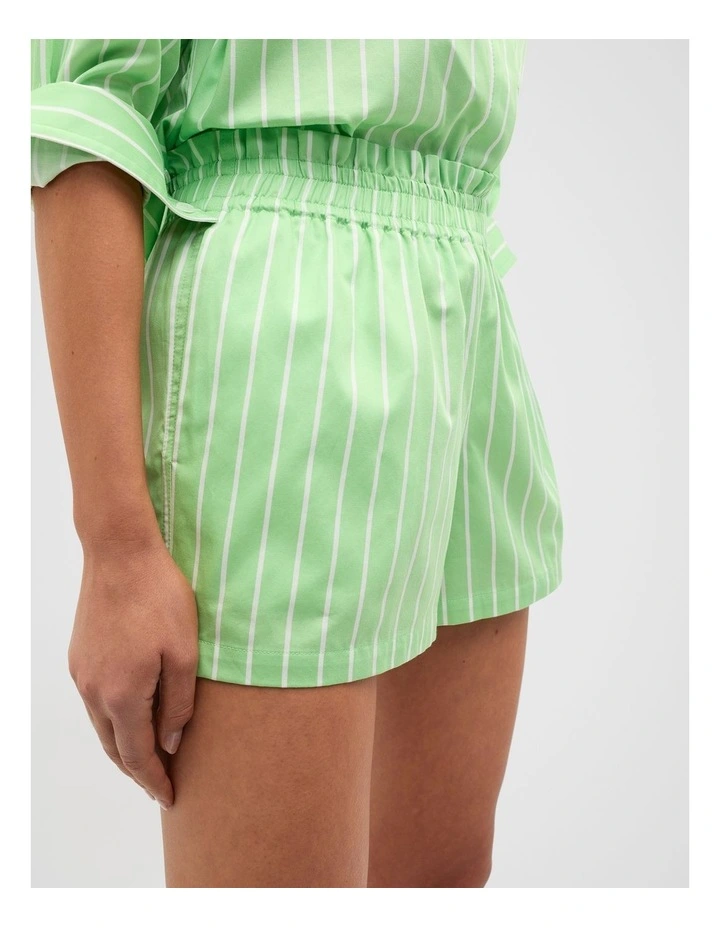 Cotton Stripe Short in Apple Green Stripe image 7