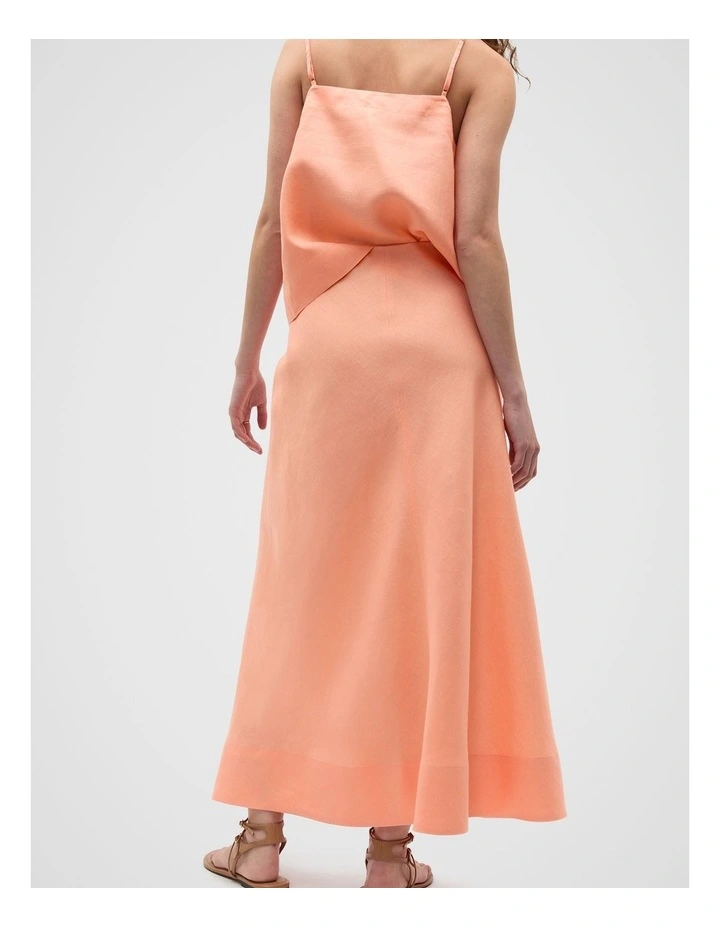 Core Linen Seam Front Skirt in Tangerine image 5