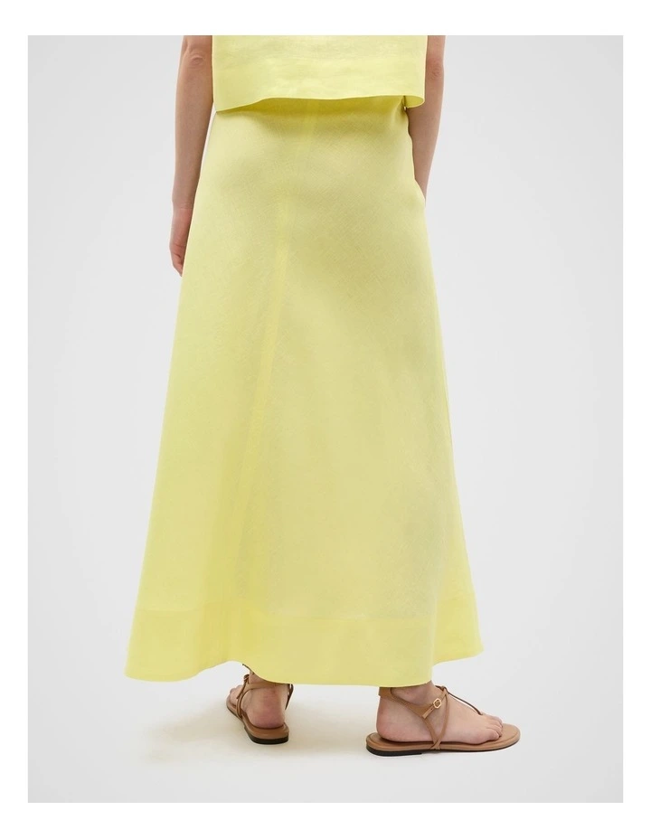 Core Linen Seam Front Skirt in Lemongrass image 6
