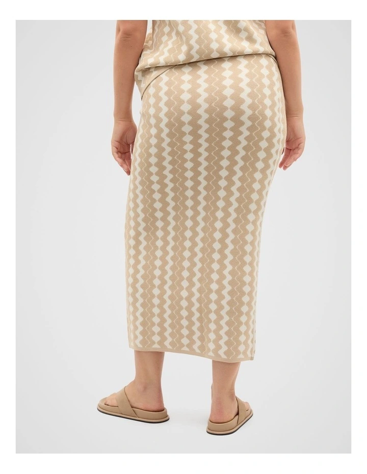 Jacquard Knit Skirt in Ecru image 7