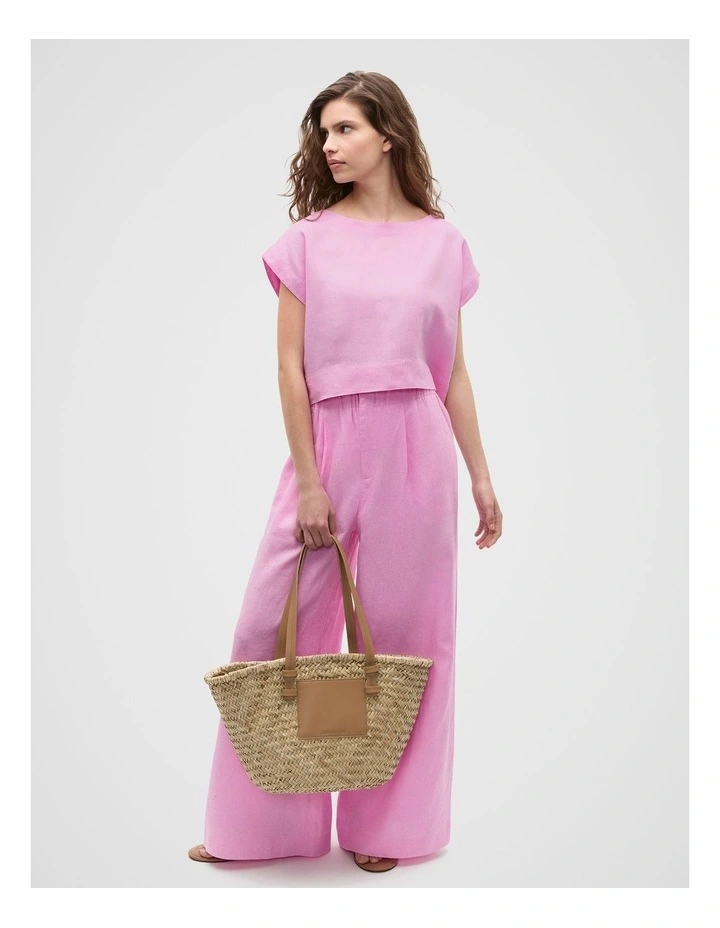 Linen Boxy Shell Top in Fairy Floss image 5